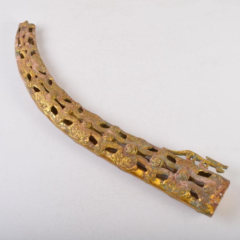 アンティーク　古銅鍍金　アラビアジャンビーヤ　模造刀　C　8749A