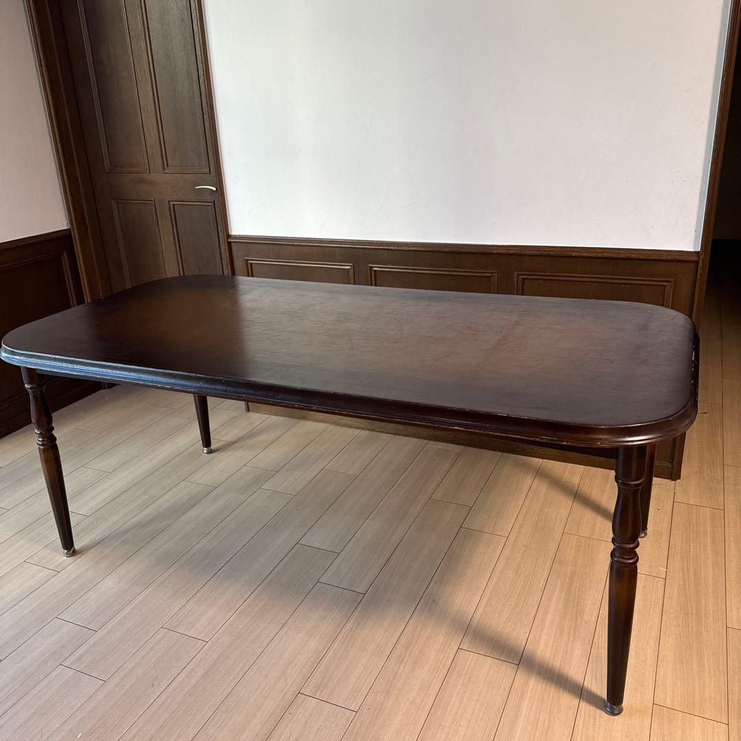 送料込み　キツツキ　飛騨産業　ダークブラウン 長方形ダイニングテーブル