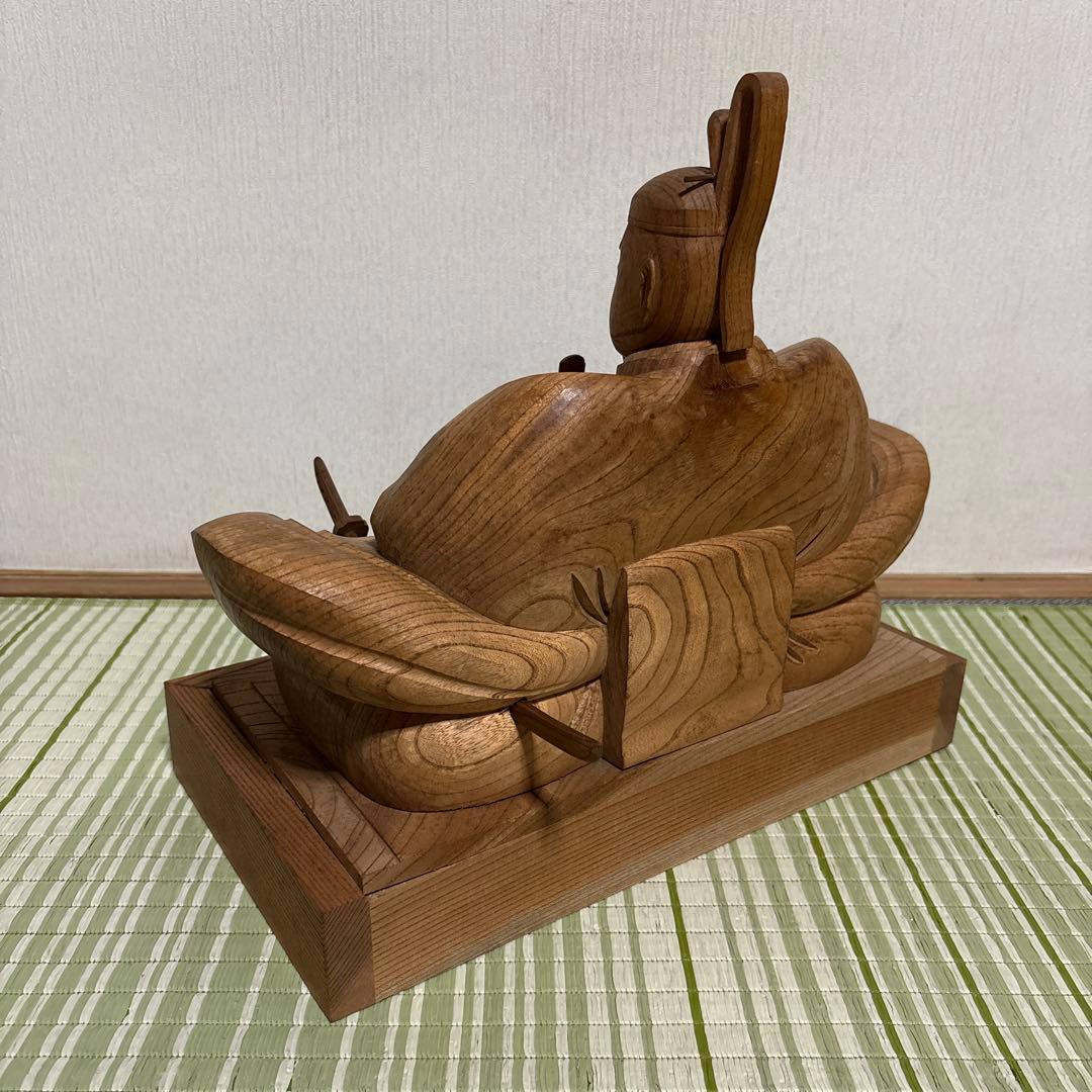 菅公　菅原道真　木彫り　彫刻　工芸品　芸術　置物　オブジェ　骨董品　天神様　仏閣