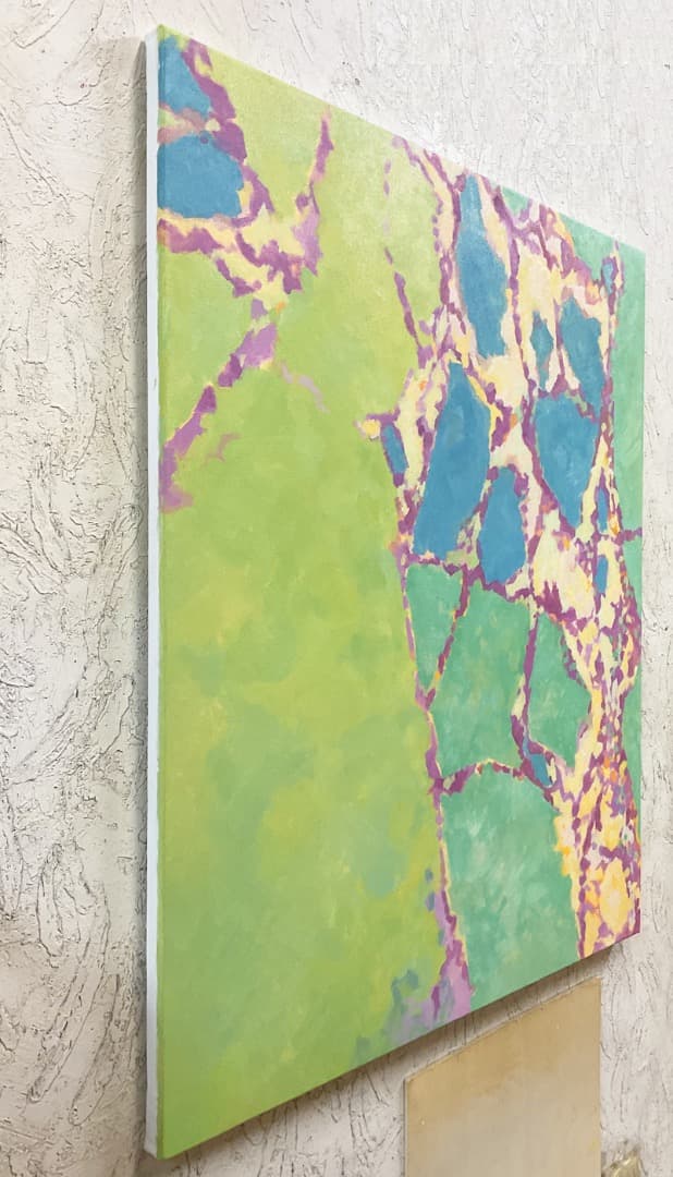 絵画 879 油絵/抽象画風/ひび割れ/F20号