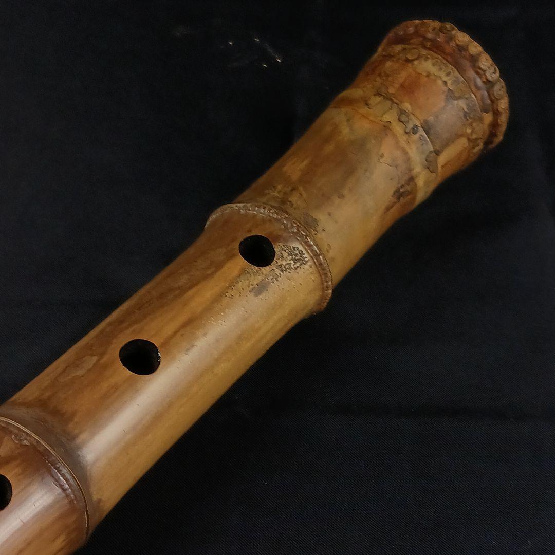 Y3110-3 琴古流 尺八 銀三線 全長54㎝ 古竹製