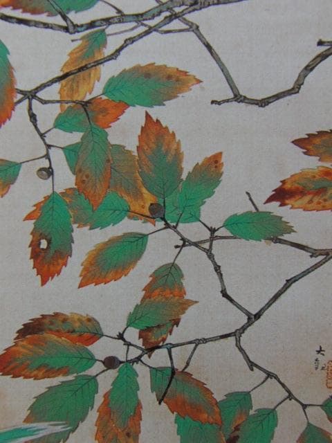 横山大観、【鶉】、希少な画集より、新品高級額装付、状態良好