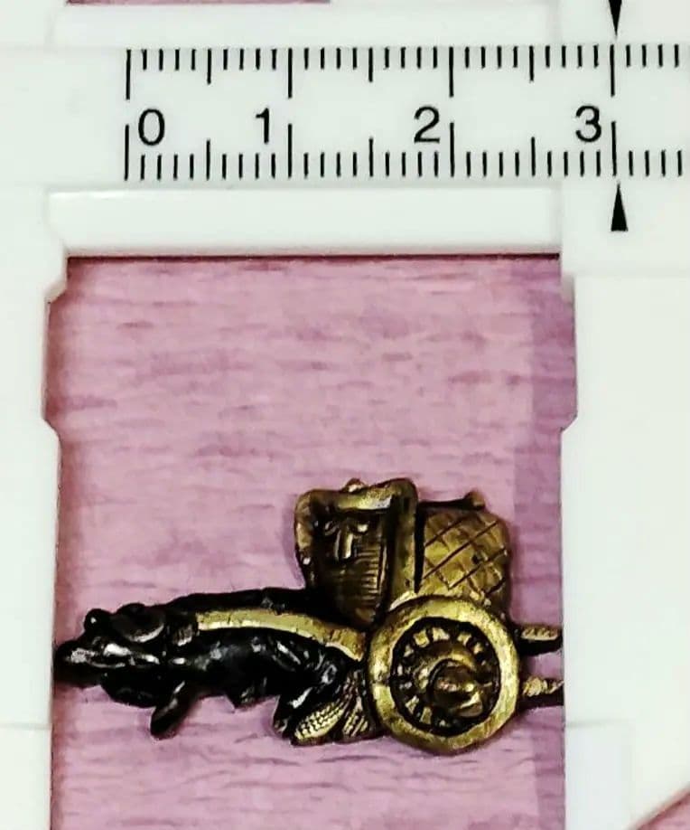 刀装具 目貫 金色絵 牛車図 時代物