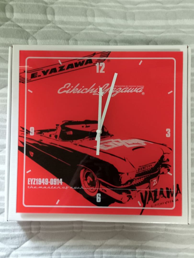 新品未使用 矢沢永吉 E.YAZAWA CAR キャデラック ガラス壁掛け時計