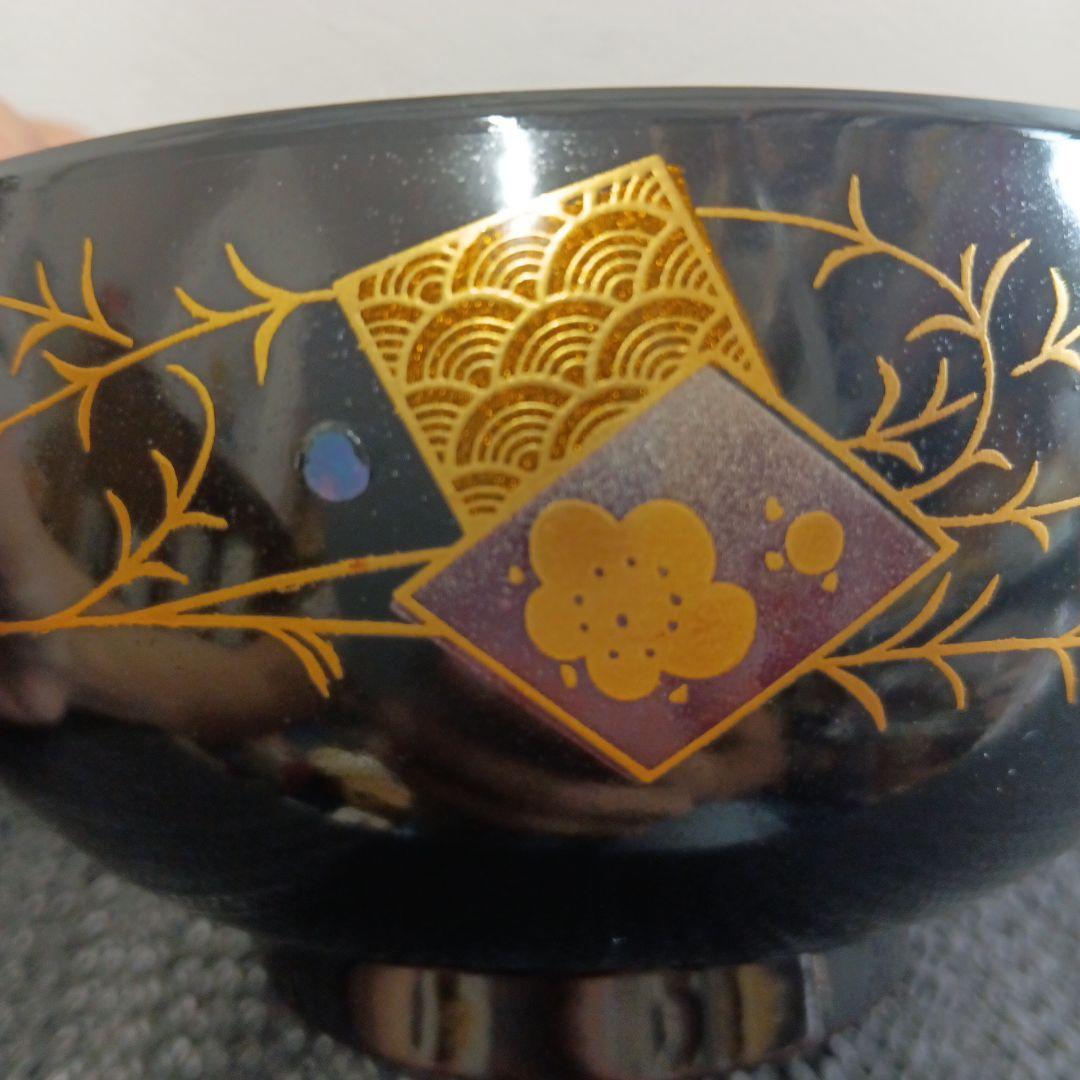 会津塗り 特製会津塗 御汁椀 漆器 豪華蒔絵 和食器 5客セット