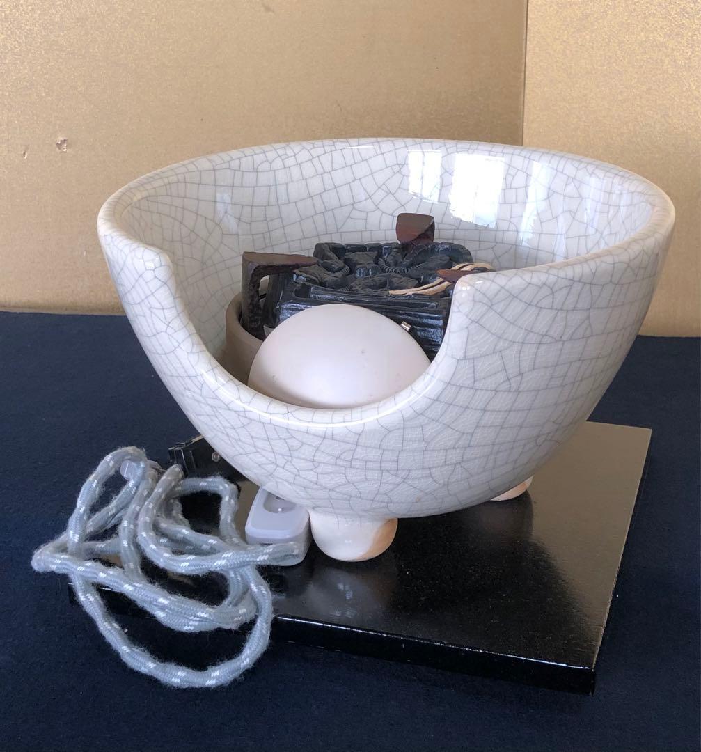 《R》茶道具 野々田式 風炉型電熱器 白さつまB 元箱　260114き3