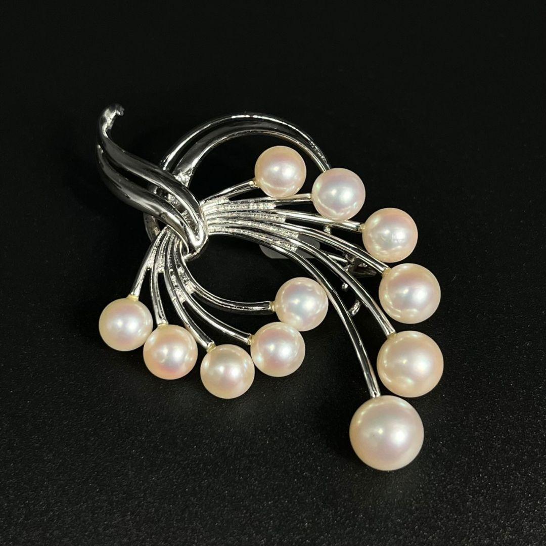 MIKIMOTO ミキモト ブローチ パール 真珠 シルバー SV 11粒