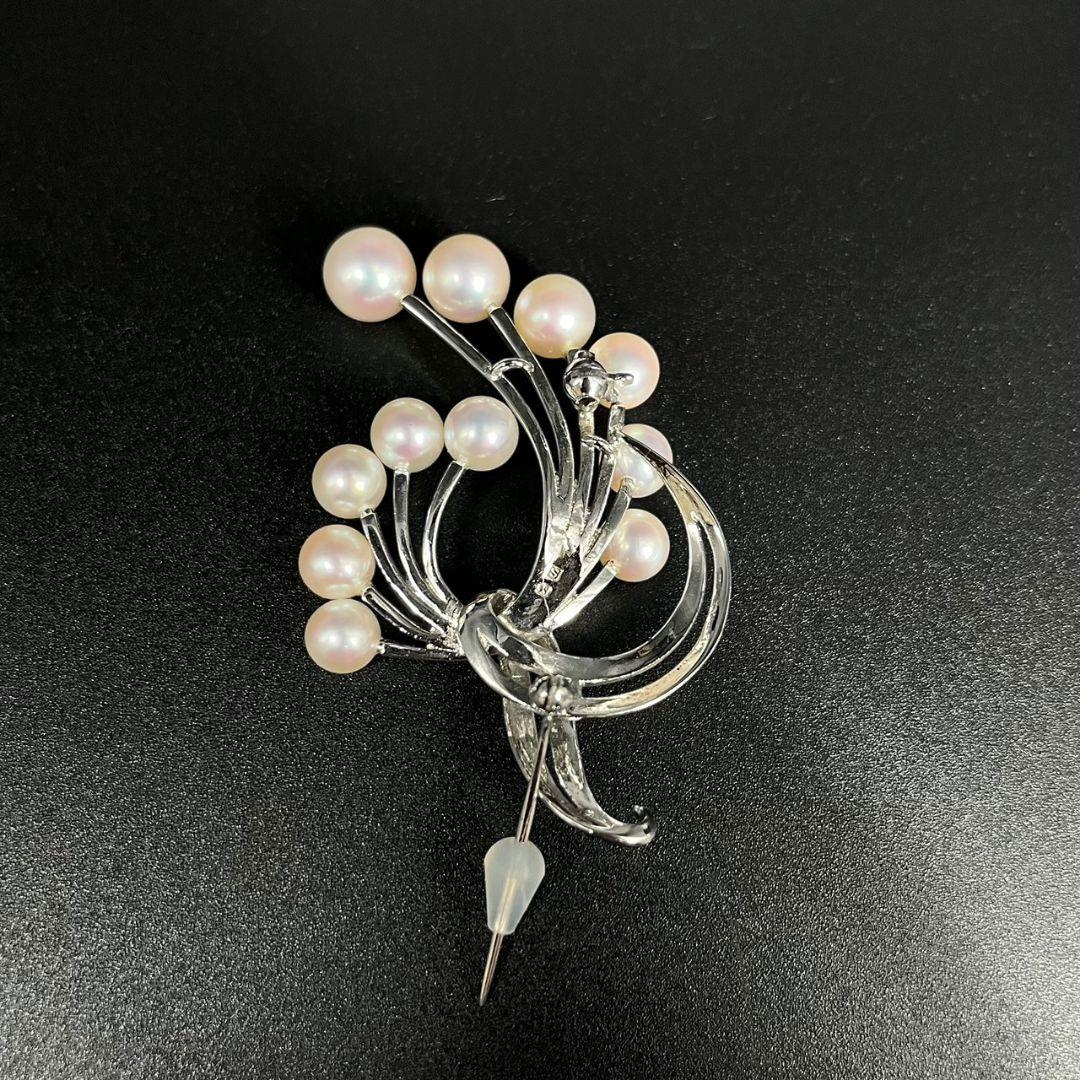 MIKIMOTO ミキモト ブローチ パール 真珠 シルバー SV 11粒