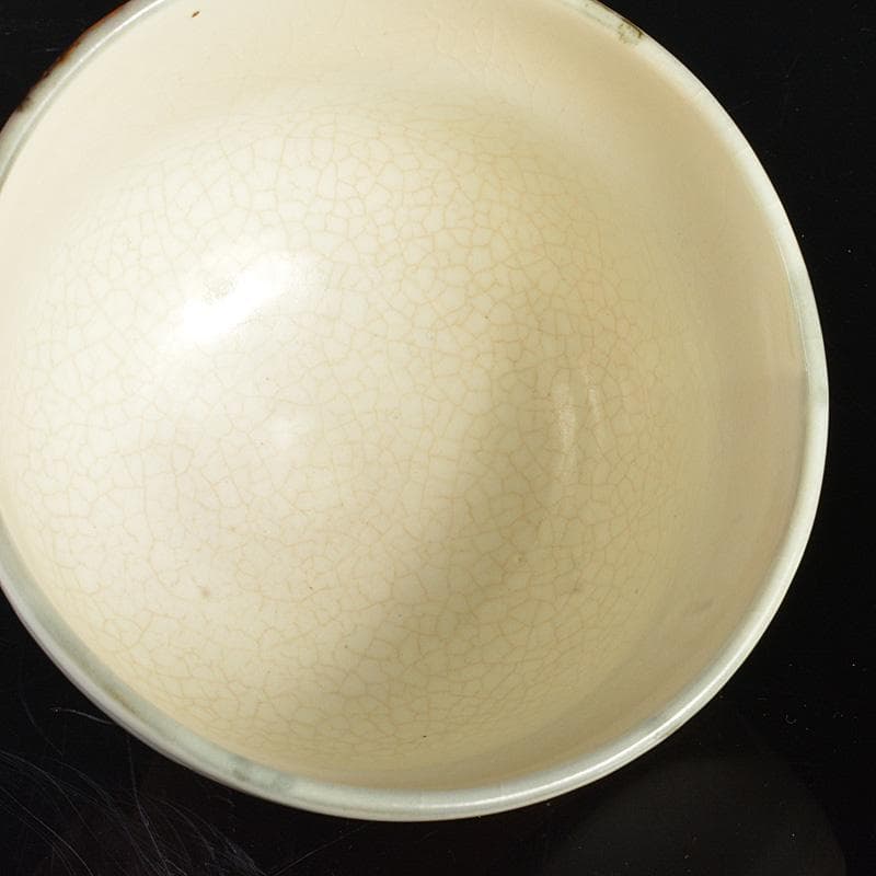 茶道具　京焼　田中万祥造　粉引八つ橋　茶碗　共箱　C　5875