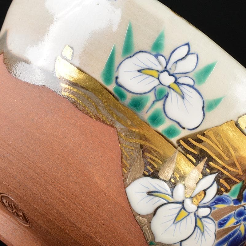 茶道具　京焼　田中万祥造　粉引八つ橋　茶碗　共箱　C　5875