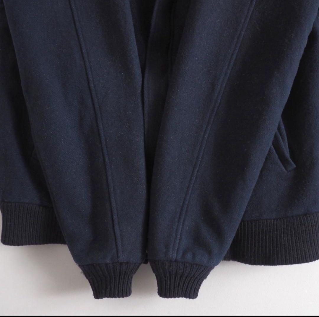 エルエルビーン　USA製　ウールジャケット　ネイビー　裏地チェック