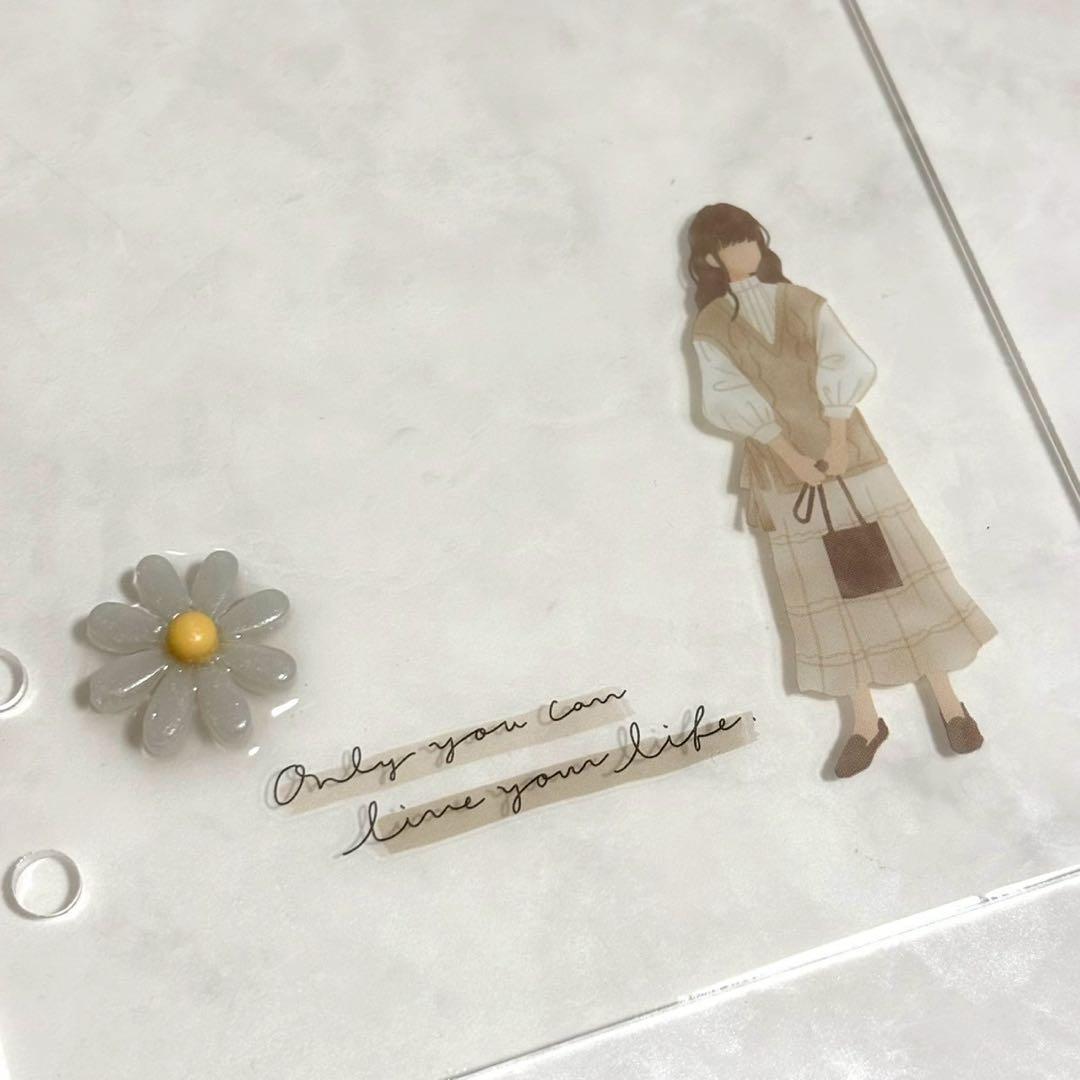 ✨milk⭐ ✨A6 アクリルレジンバインダー　リング付き