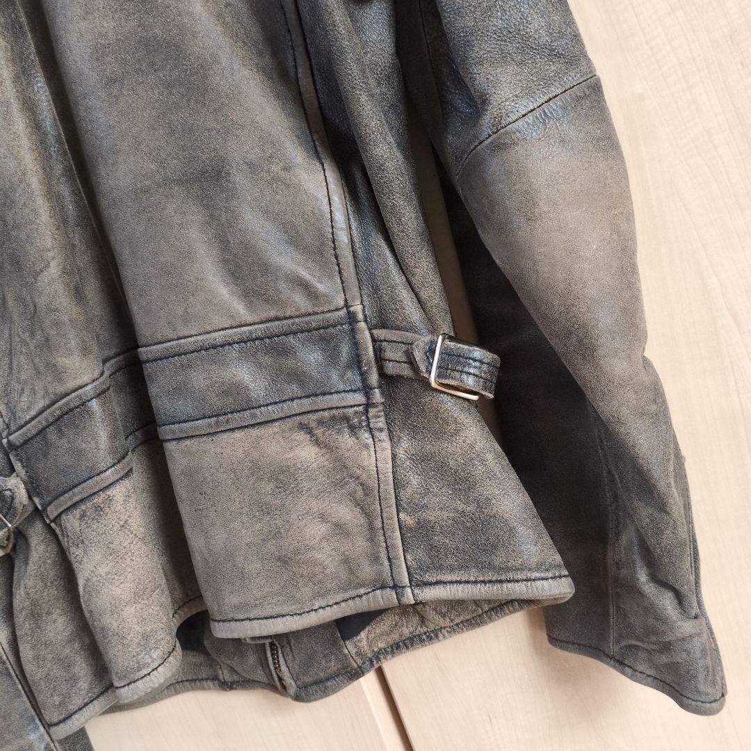 AVIREX ダークブラウン レザーライダースジャケット