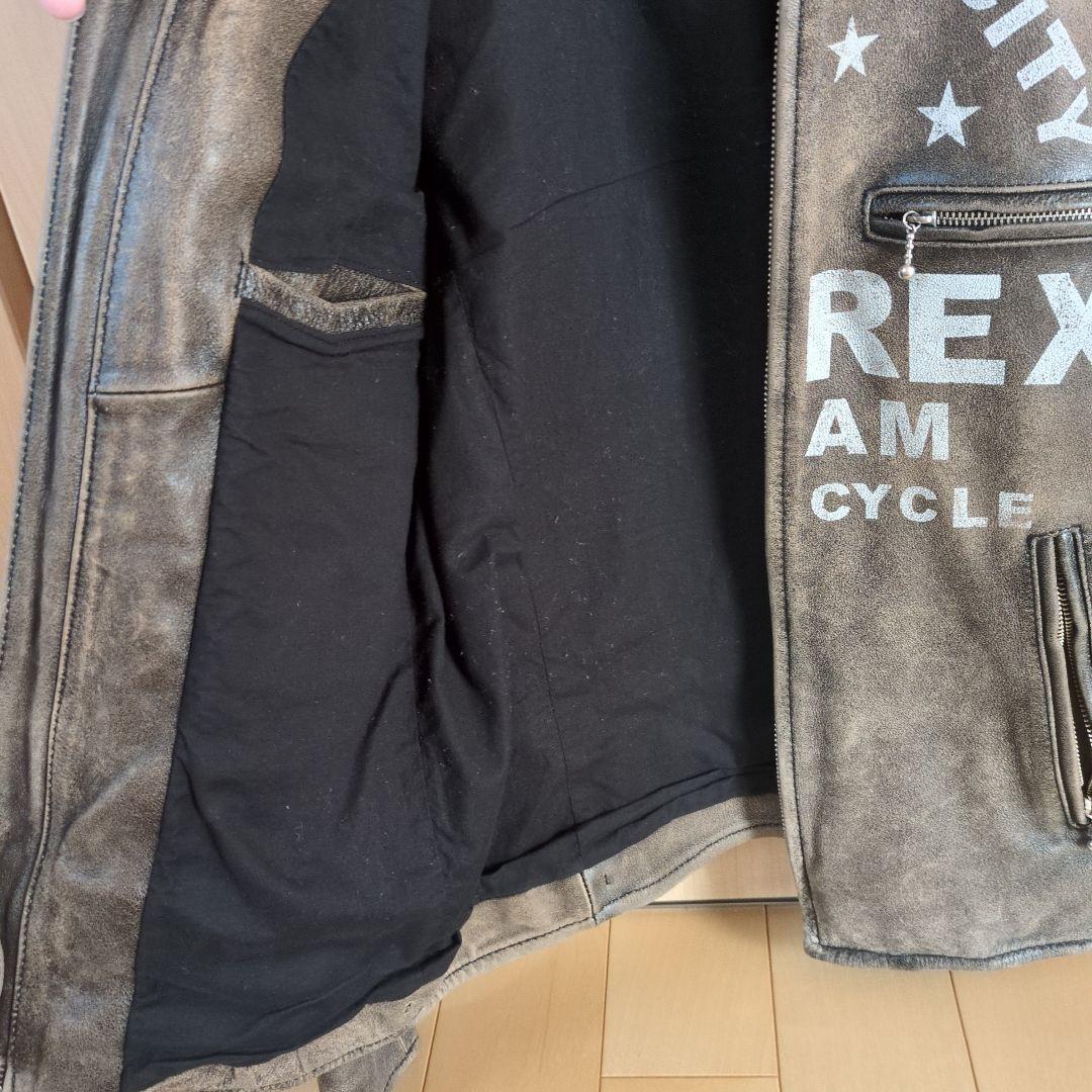 AVIREX ダークブラウン レザーライダースジャケット