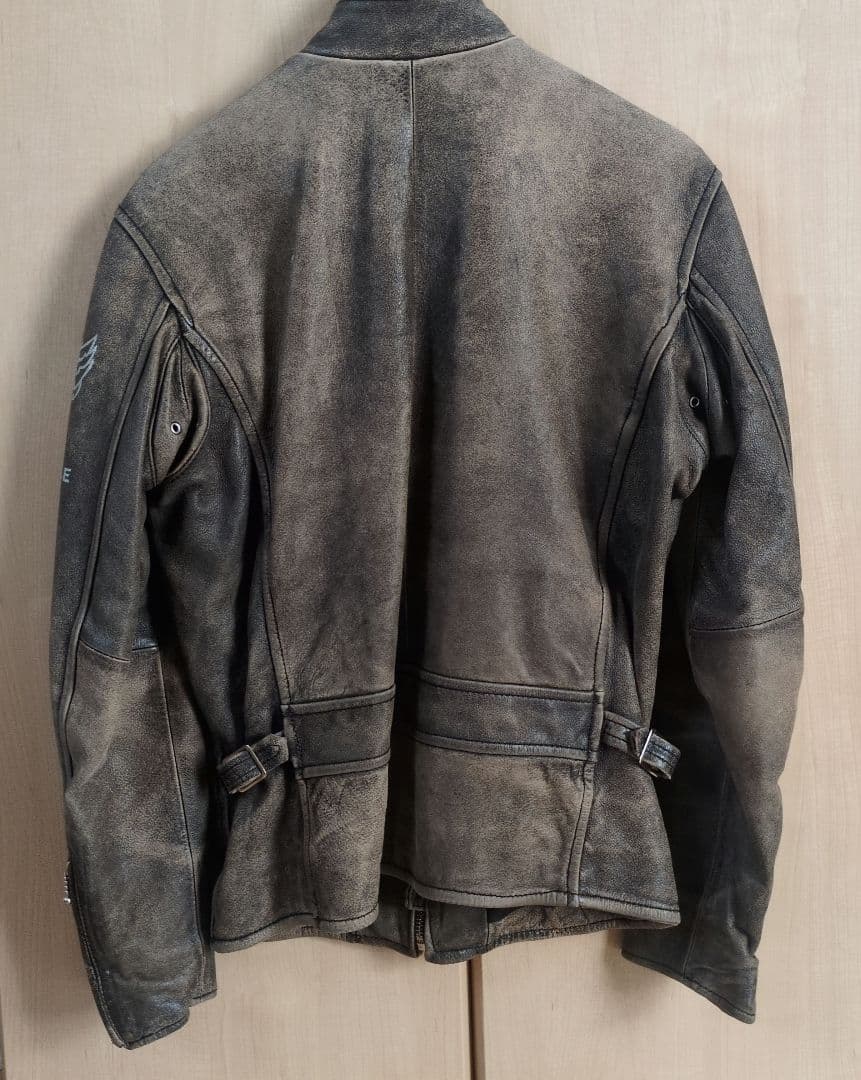 AVIREX ダークブラウン レザーライダースジャケット