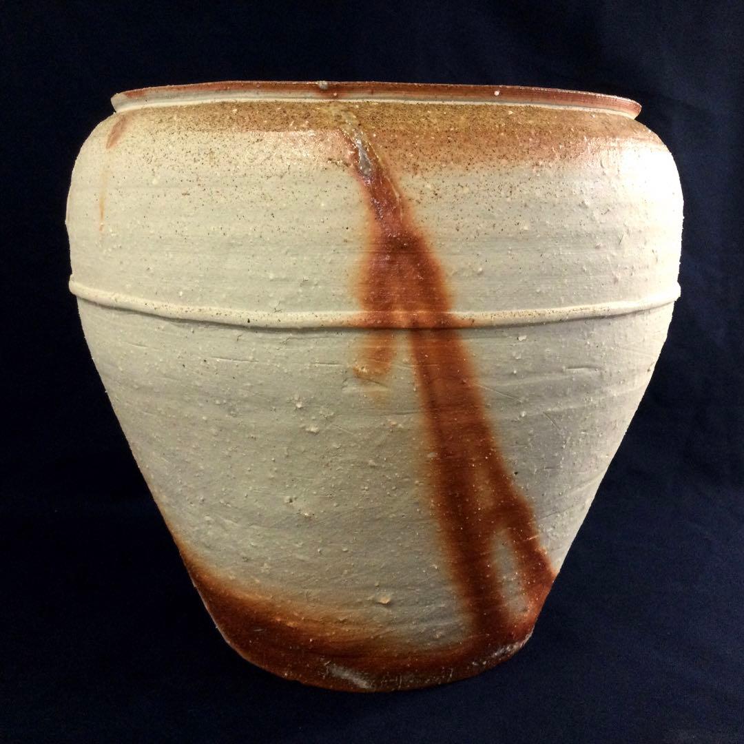 備前焼 水屋甕 大壷 渡辺聡作 花器 供箱付 AB5