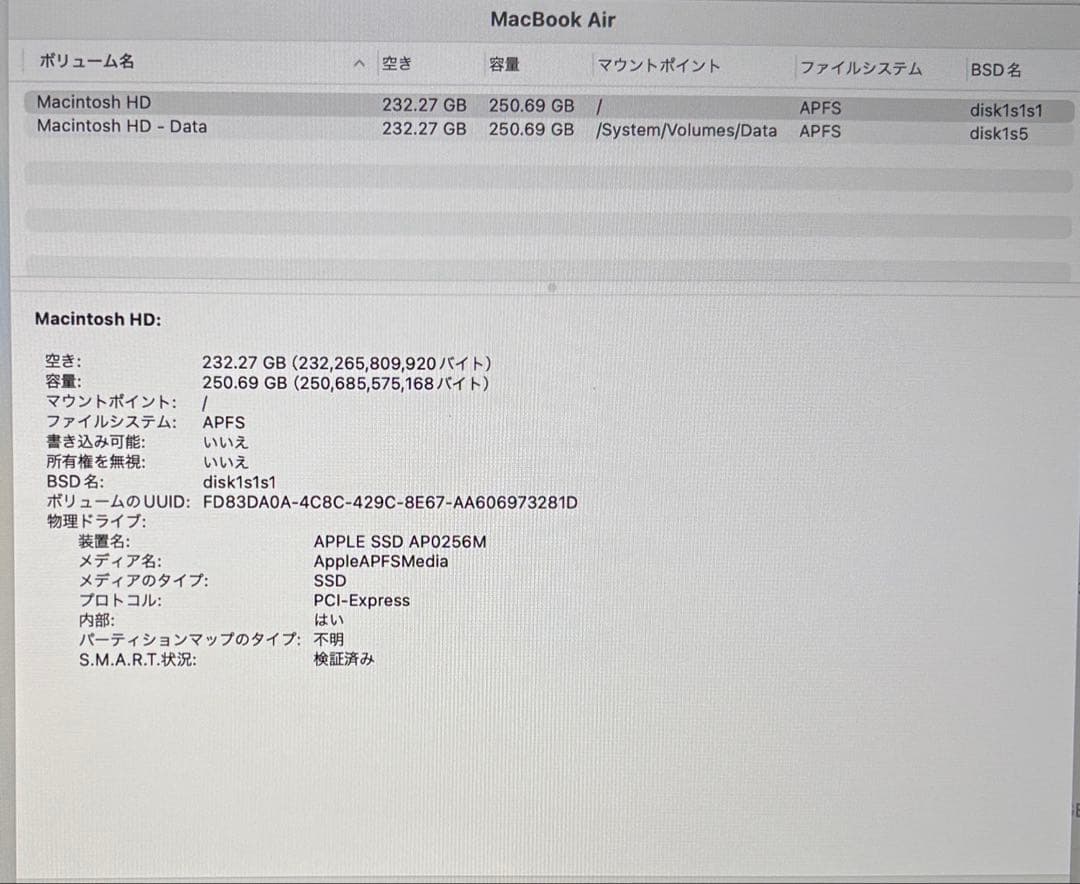 MacBook Air 13インチ 2018 /8GB /256GB 状態良好