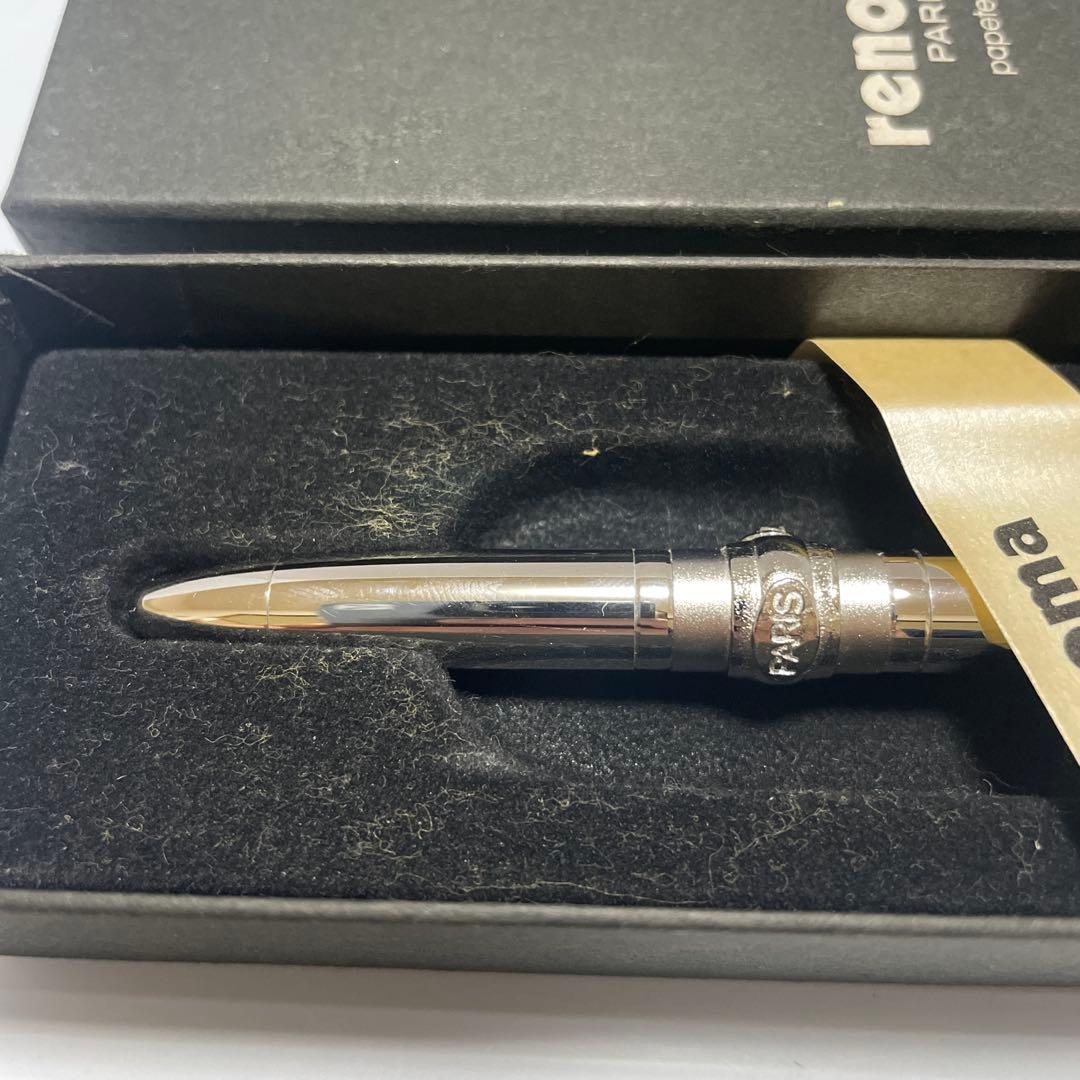 廃盤renomaレノマ　ロジュウム仕上げボールペン シルバー 専用ケース付き
