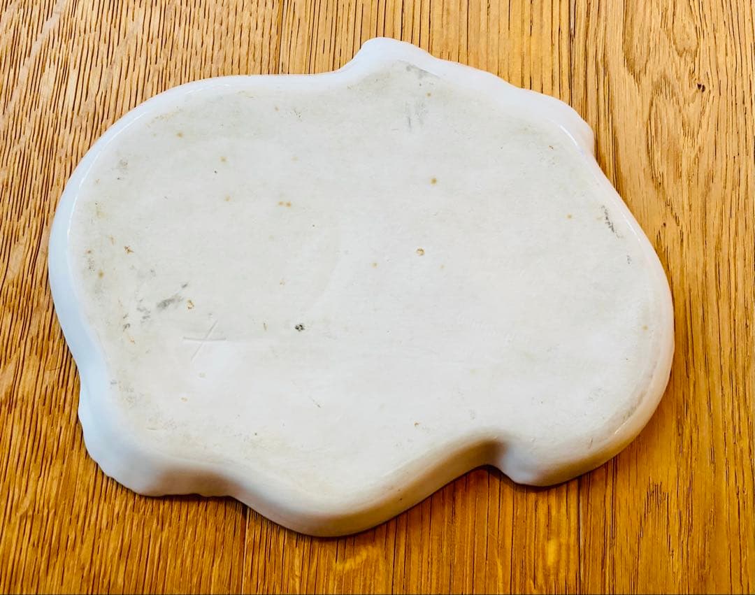 フランスアンティーク ローズのプレート オールドリモージュ ピンクフリンジ