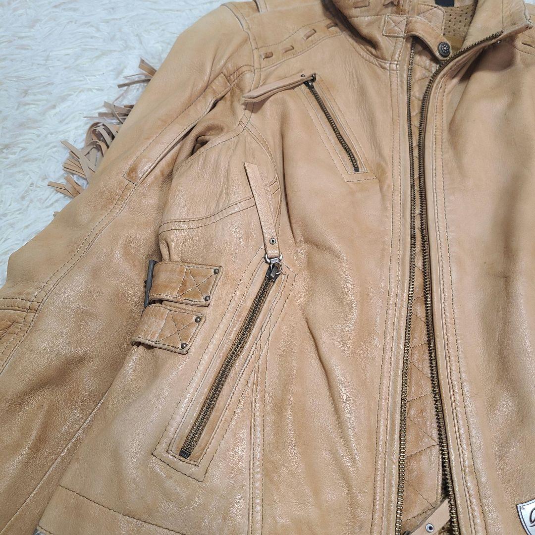 ヴィンテージ ハーレーダビットソン シングル ライダースジャケット ロゴ刺繍