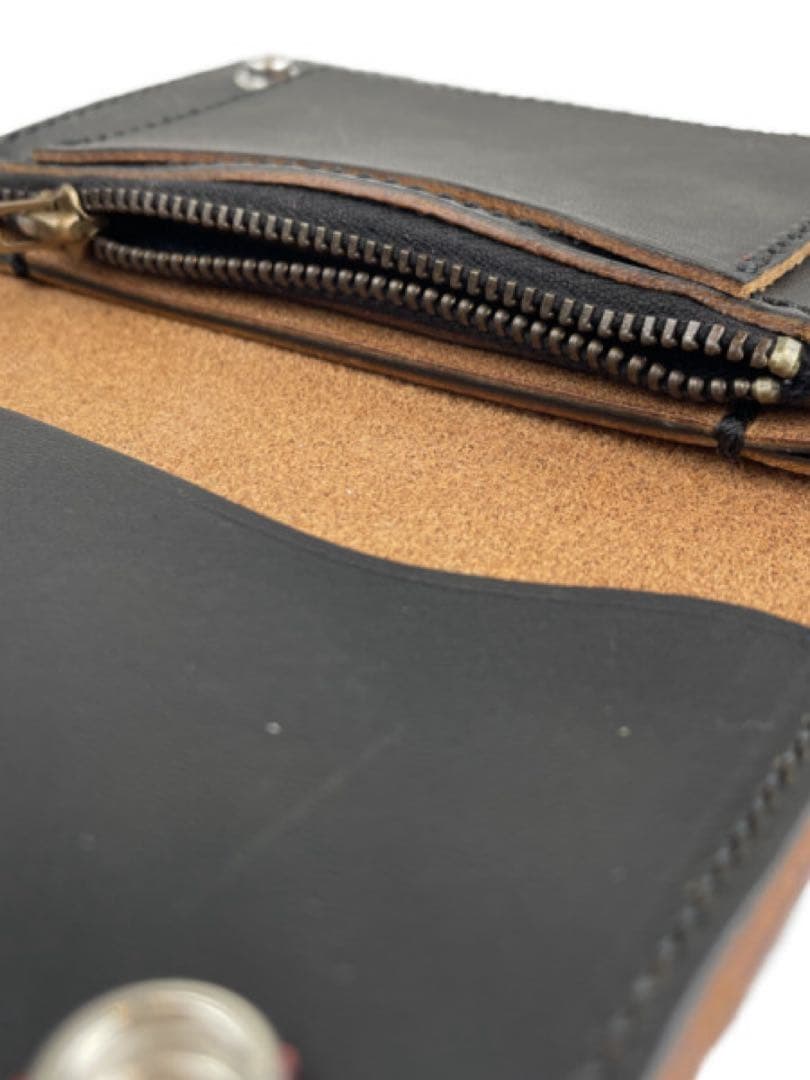 LARRY SMITH ブラックレザー二つ折り財布　新品、未開封、ラリースミス