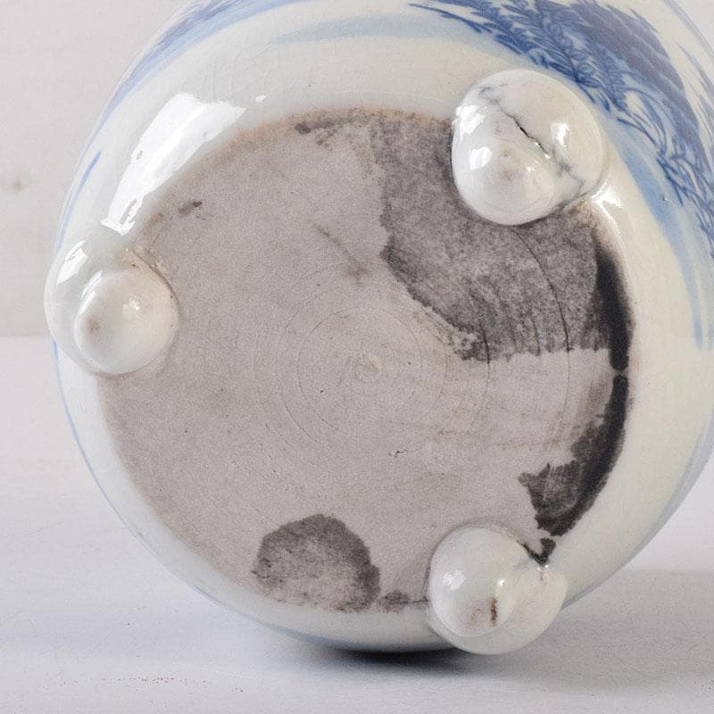 瀬戸焼　古瀬戸　染付秋草文　三つ足香炉　火入れ　V　R7933