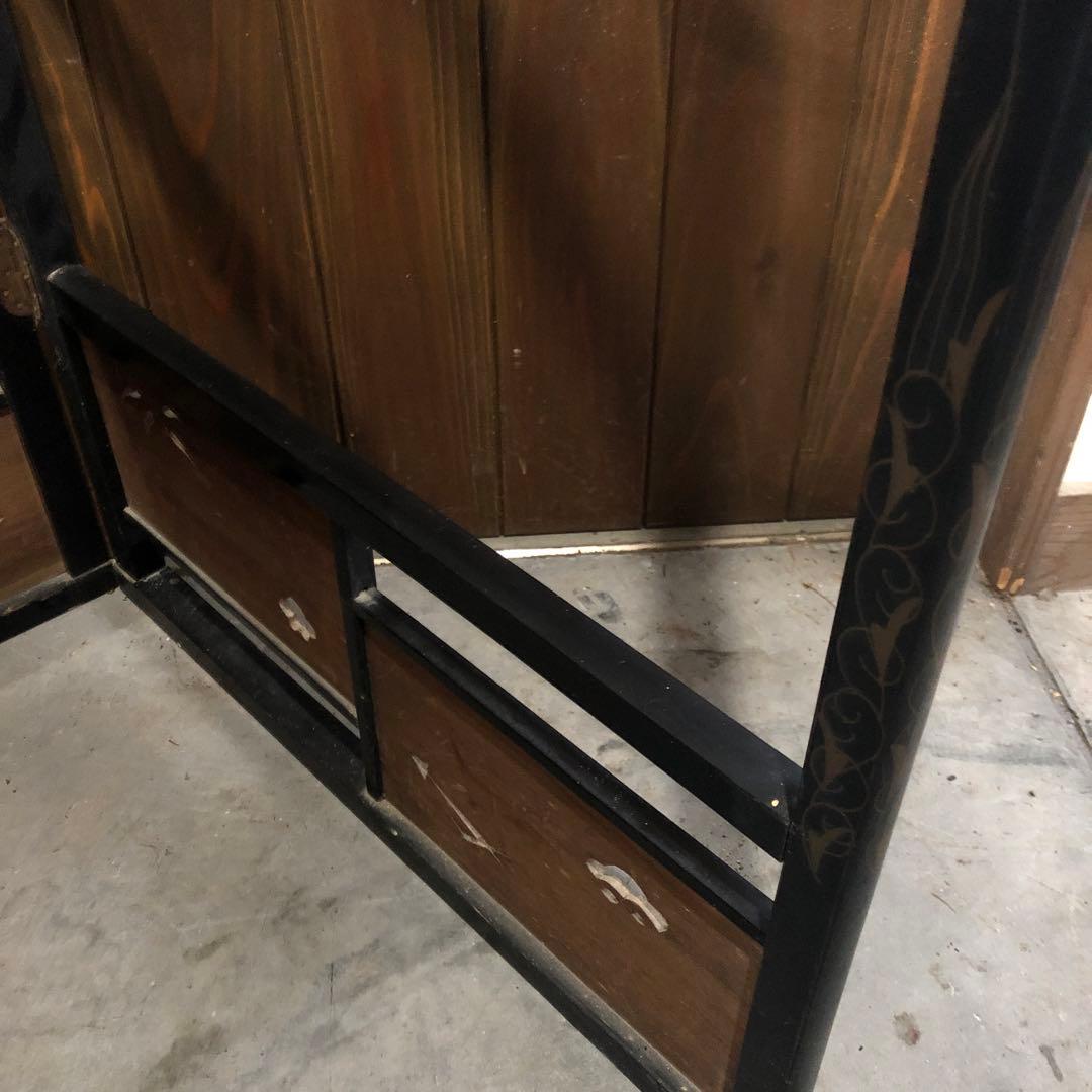 漆塗り衣桁 フック付きふ　衣紋掛　レトロ