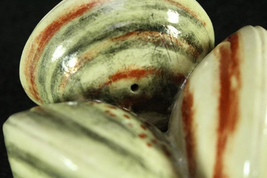 茶道具 三蛤 蓋置 共箱 雛祭り(K-LC868)