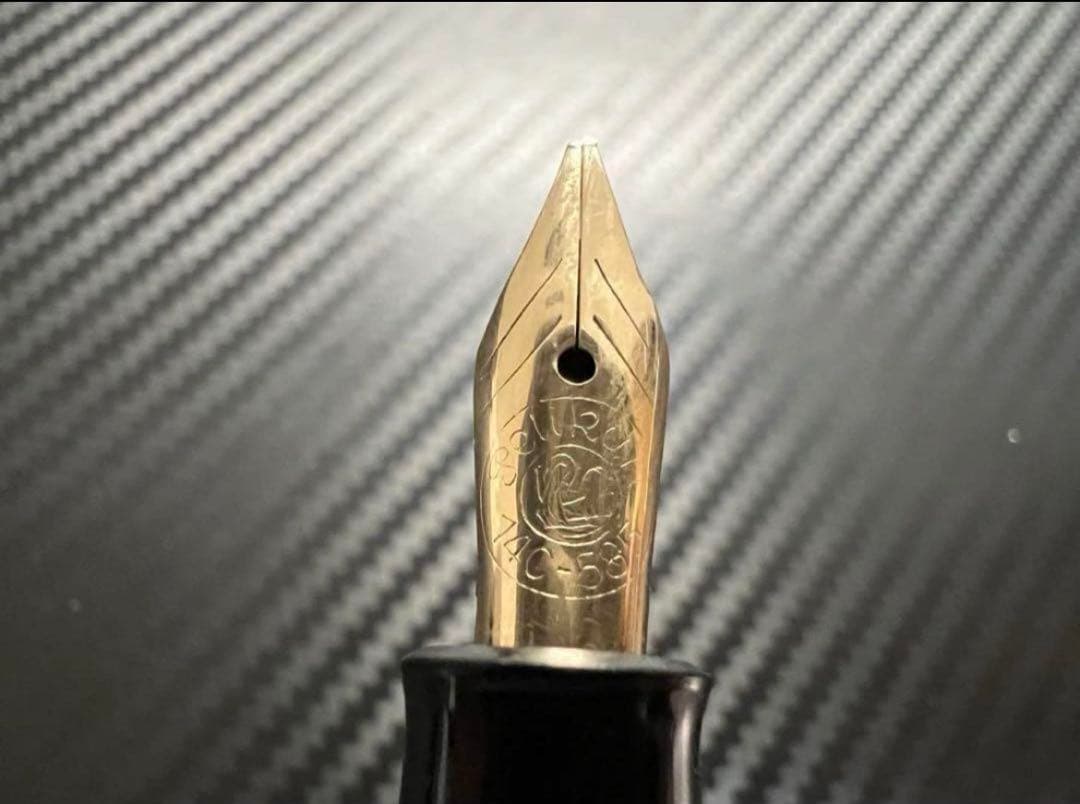 完動品 ペリカン 140 万年筆 グリーン 緑縞 OB 斜太字