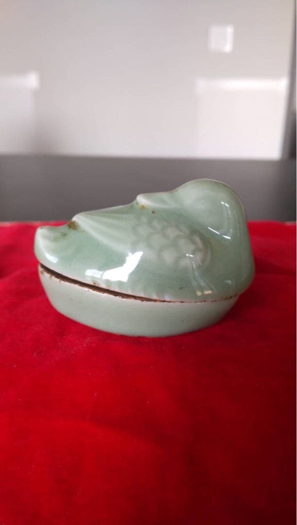 古伊万里　鳥青磁香合