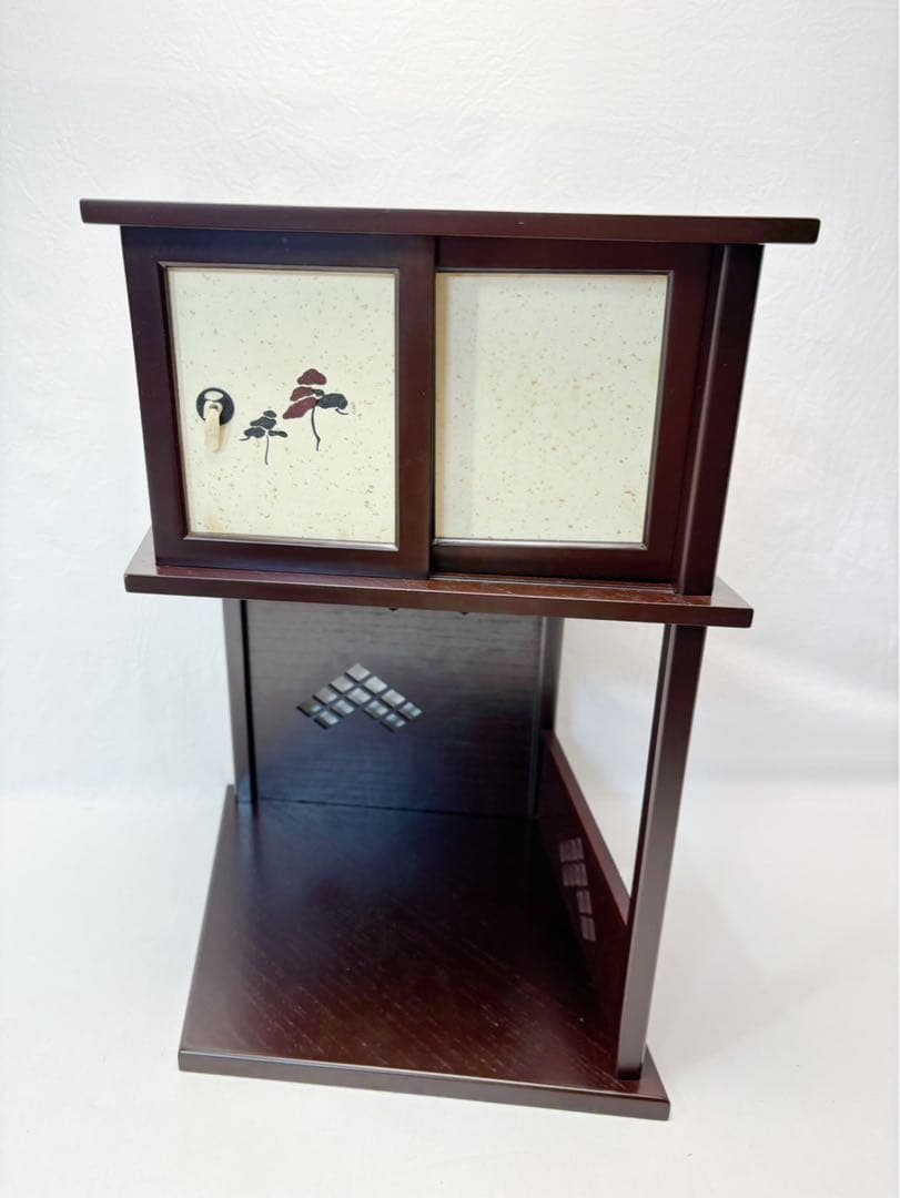 ほぼ未使用 茶道具 秀斎作 淡々斎好み 徒然棚 溜塗 組立式 元箱