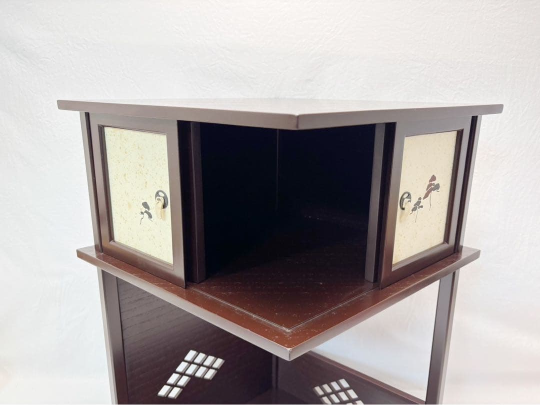 ほぼ未使用 茶道具 秀斎作 淡々斎好み 徒然棚 溜塗 組立式 元箱