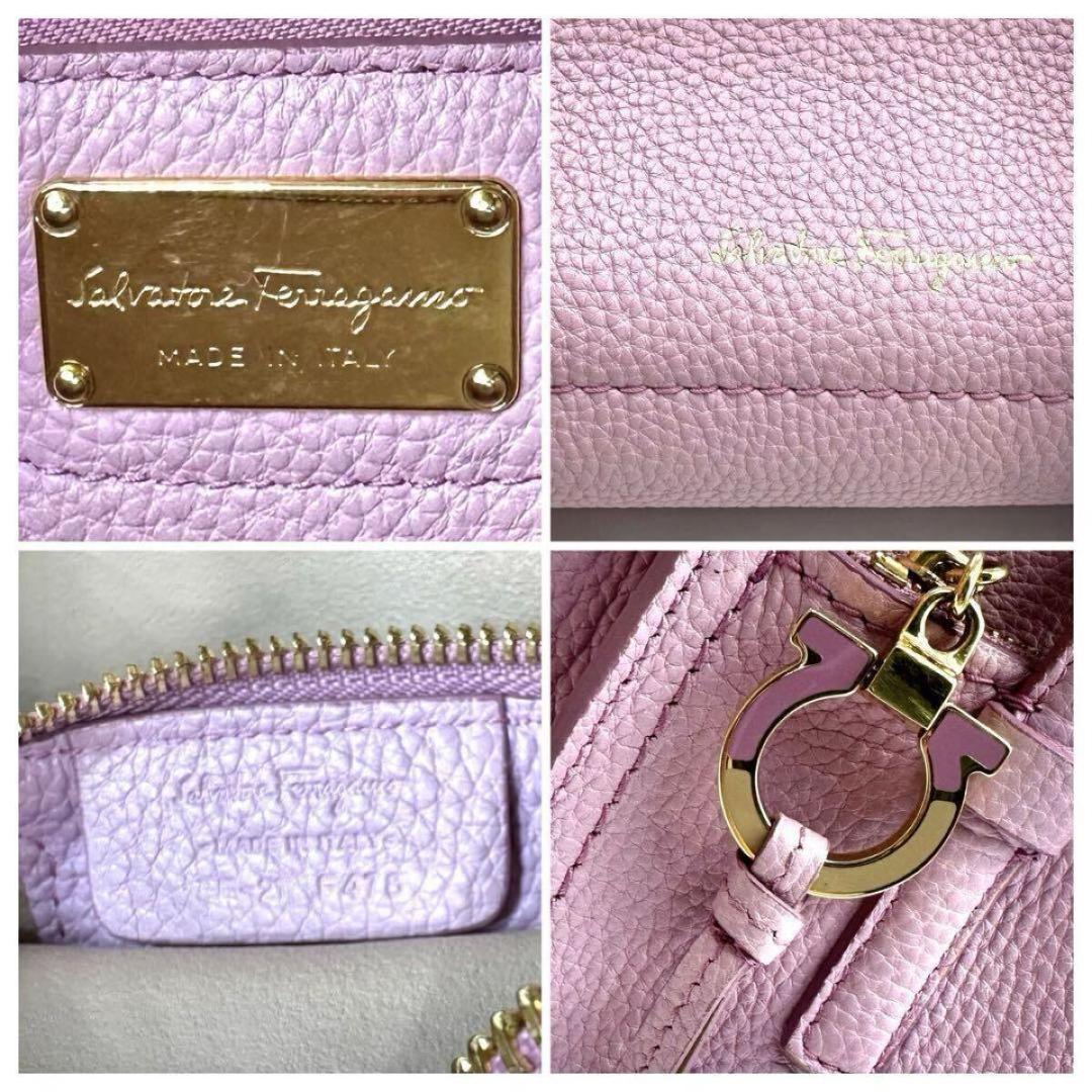 超極美品● フェラガモ 2way ハンドバッグ エイミー ガンチーニ ピンク