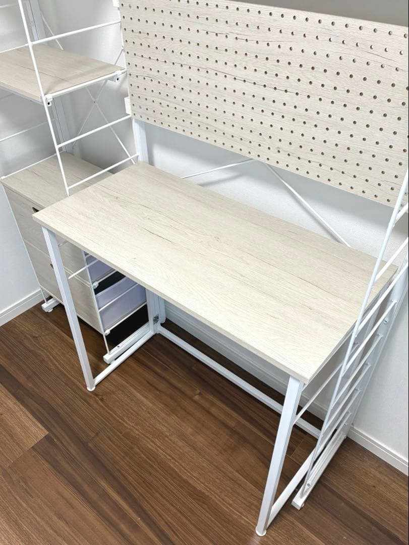 氷翠様 【美品】 ニトリ Nポルダ デスク 収納 突っ張り 壁面 セット