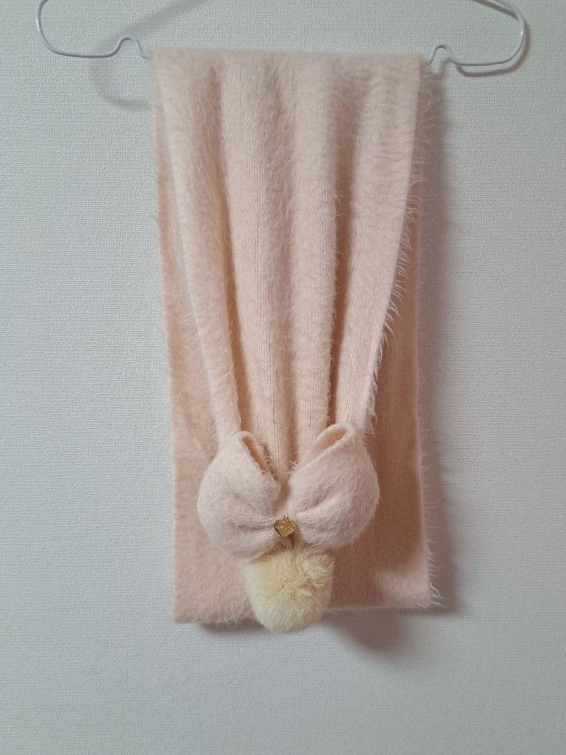 お値下げしました♪LIZ LISAリボンマフラー　ポンポンラビットファー付き