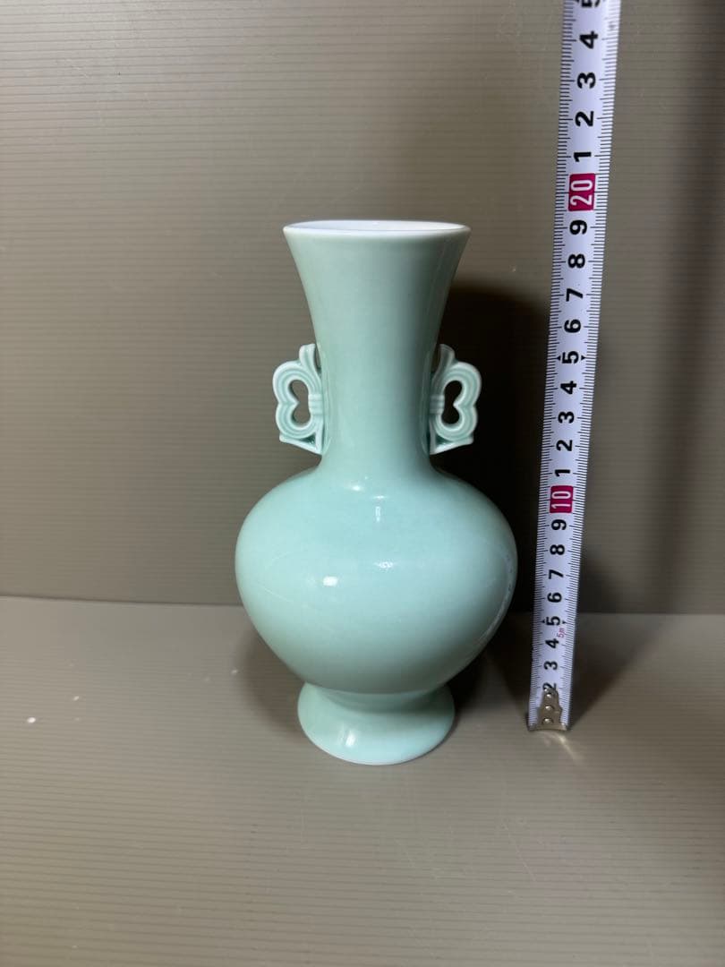 2221  深川製磁　製磁　双耳花瓶