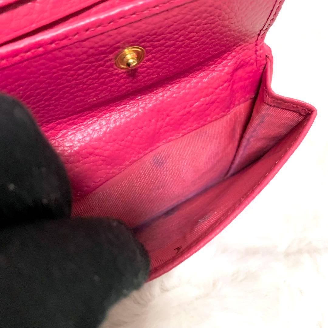 yyytPRADAプラダ　２つ折り財布　サフィアーノレザー　ピンク