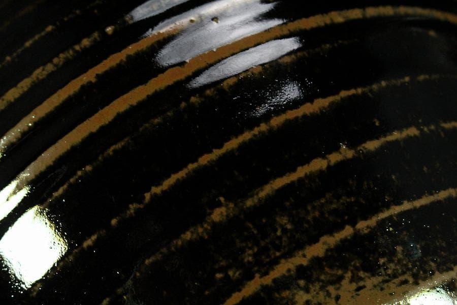 茶道具 飾壷 窯変釉 四耳壷 春峰 在銘 共箱 紐 網 揃(K-YC388)