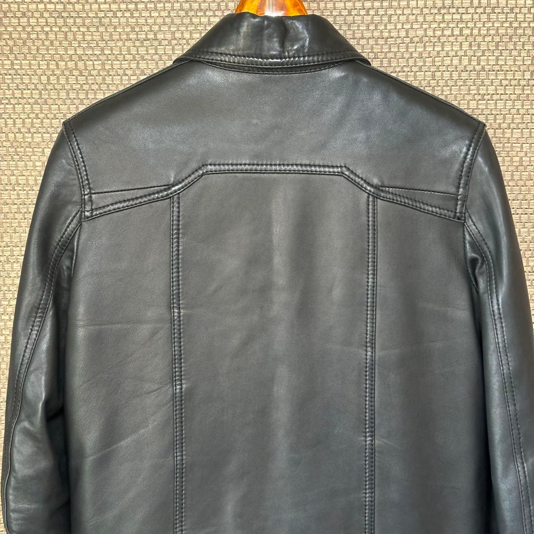 【訳あり】 スタッドオム レザージャケット ライダース 4ポケット ジップアップ