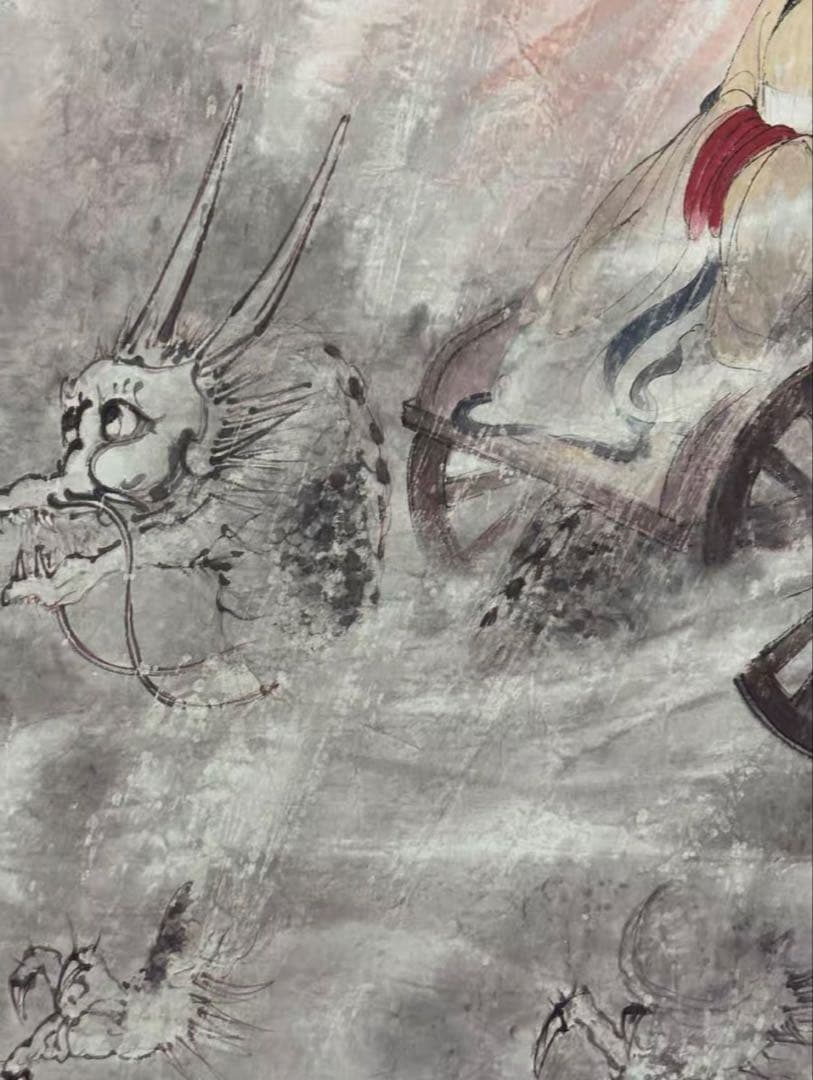 【12月限定価格】傅抱石《雲中君》中堂画｜掛け軸・実物撮影