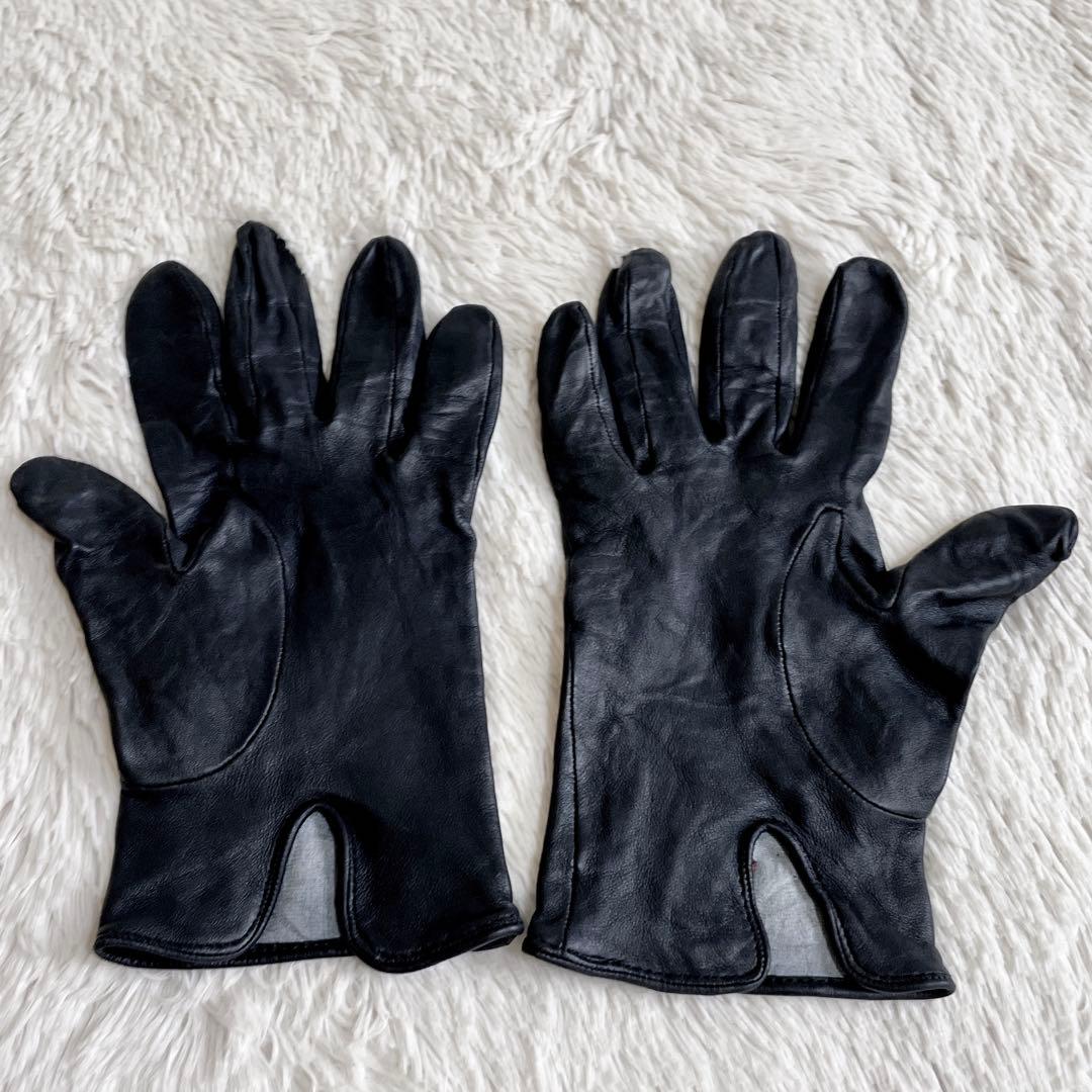 美品 DENTS デンツ 柔らかいレザー 本革 グローブ 手袋 ブラック 黒