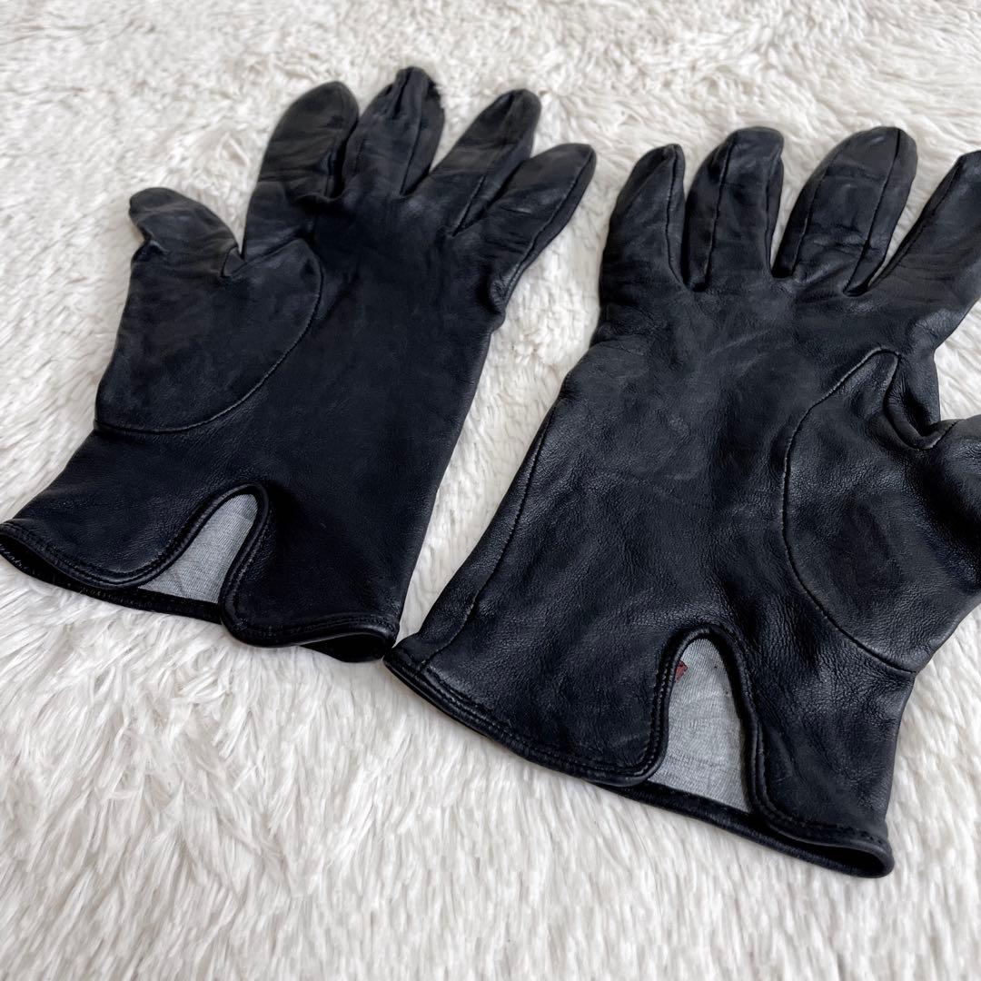 美品 DENTS デンツ 柔らかいレザー 本革 グローブ 手袋 ブラック 黒