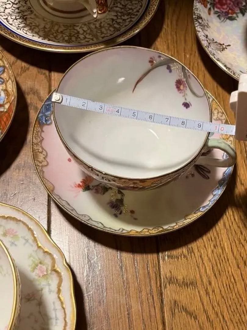 島村製　ジャポニズム　金彩　花と雀　カップとソーサー セット