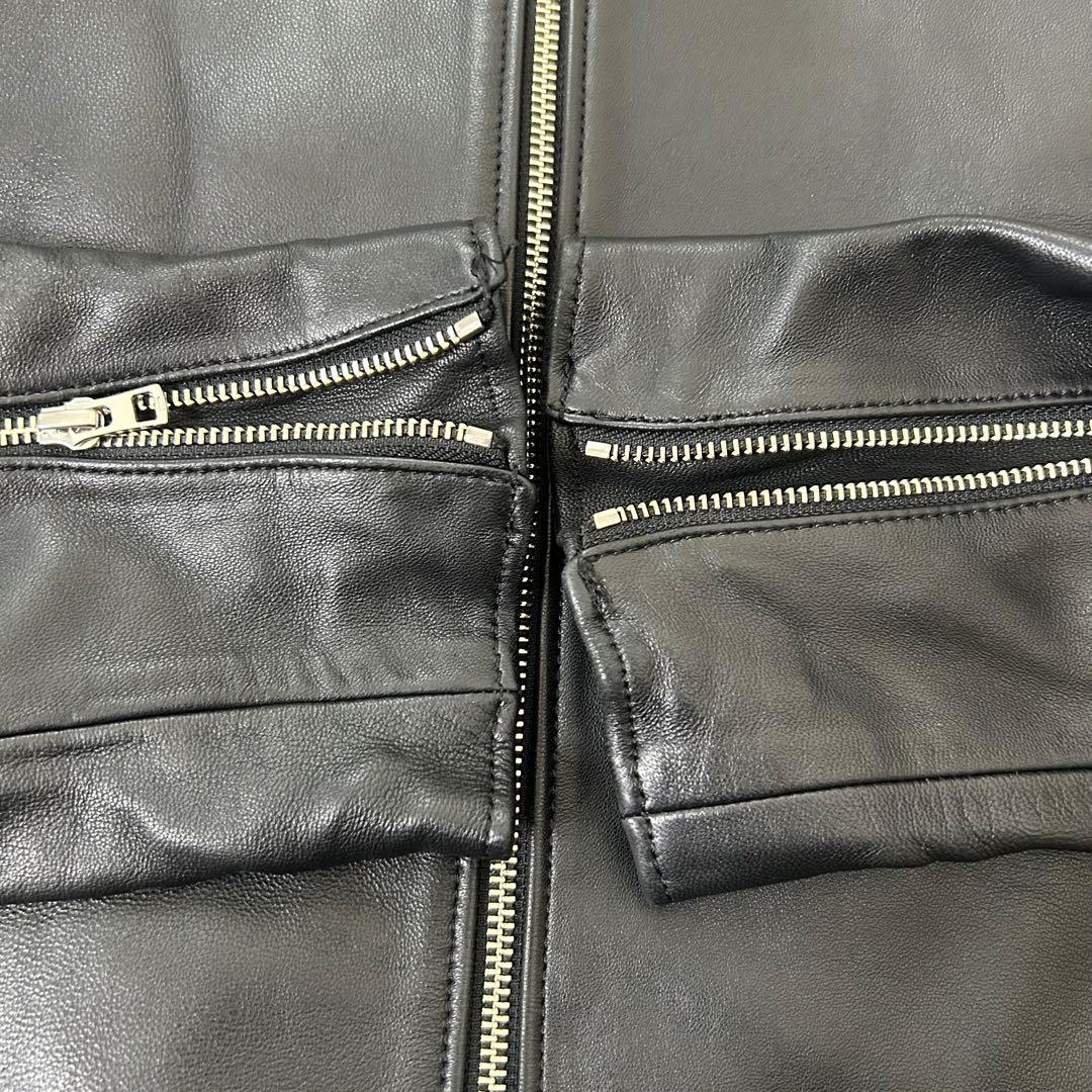 【極美品】 LIDNM リドム ラムレザー シングルライダースジャケット L 黒