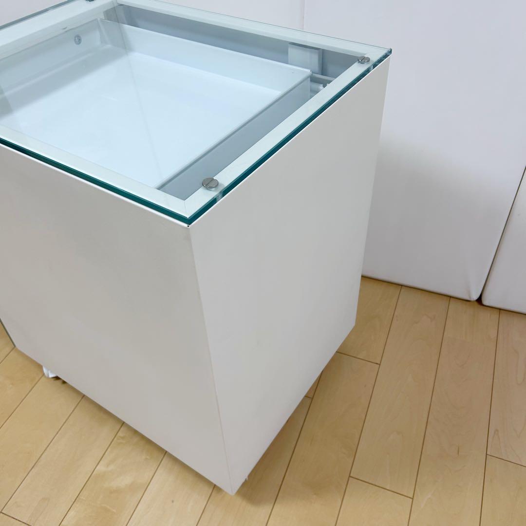 東馬　TOHMA ガラスワゴン　キャビネット　強化ガラス　希少　ホワイト