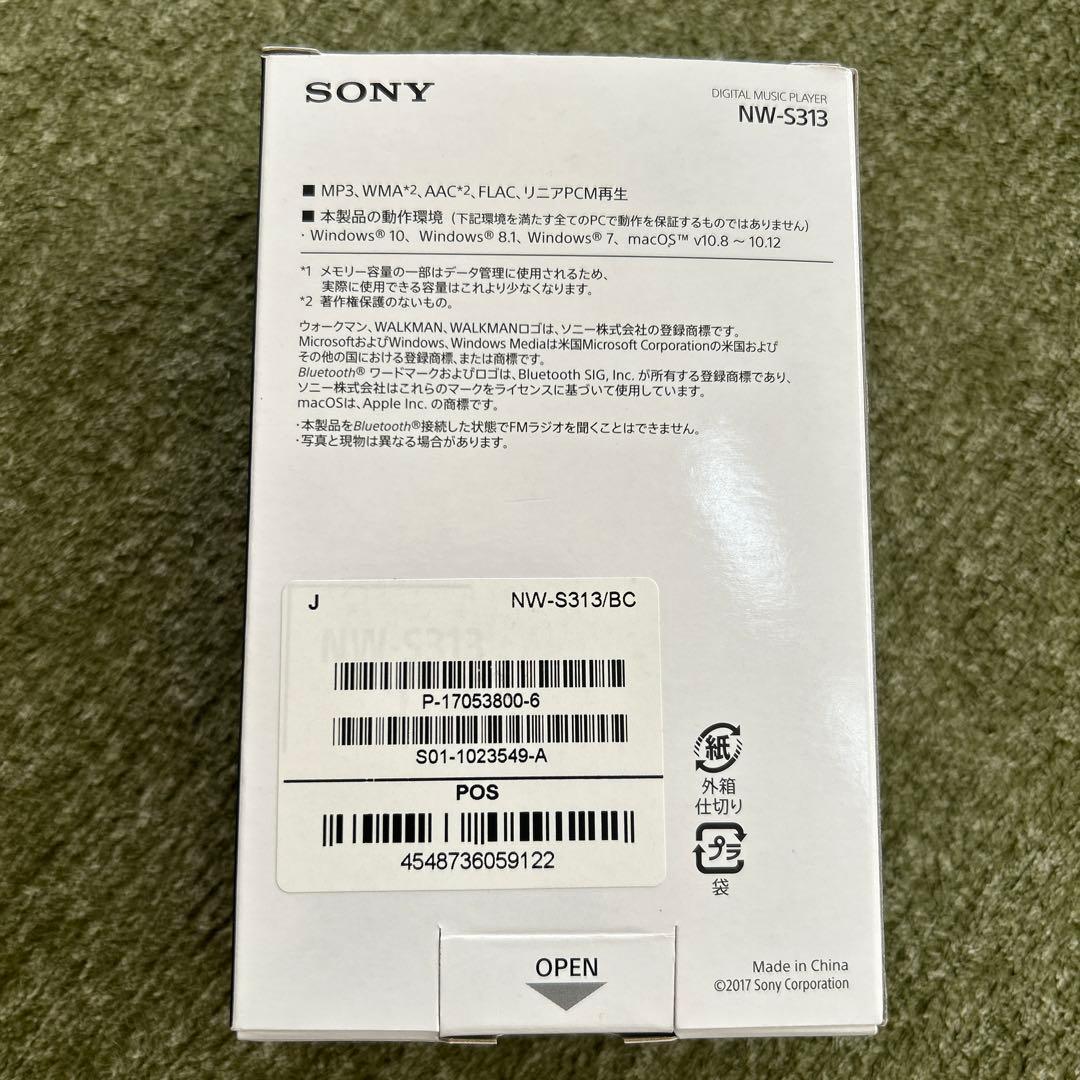 SONY NW-S313 デジタルオーディオプレーヤー 4GB ブラック