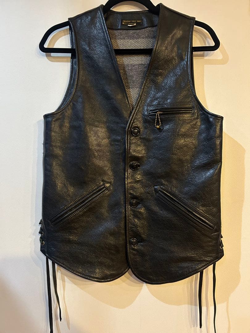 最終値下げ‼️WESTRIDE CYCLE TOGS レザーベスト 36