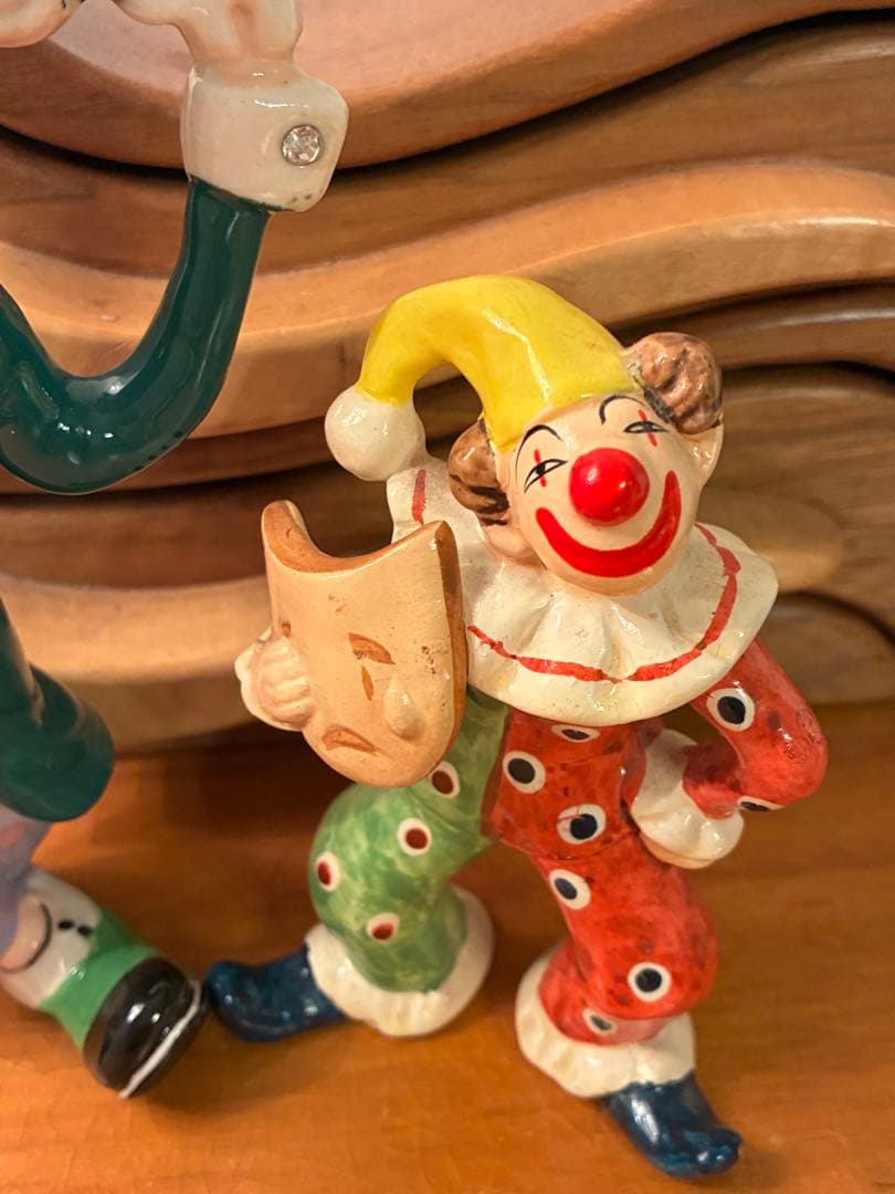 ビンテージ50s ミッドセンチュリー ジェスチャー　ハーレクイン　ピエロ　レトロ