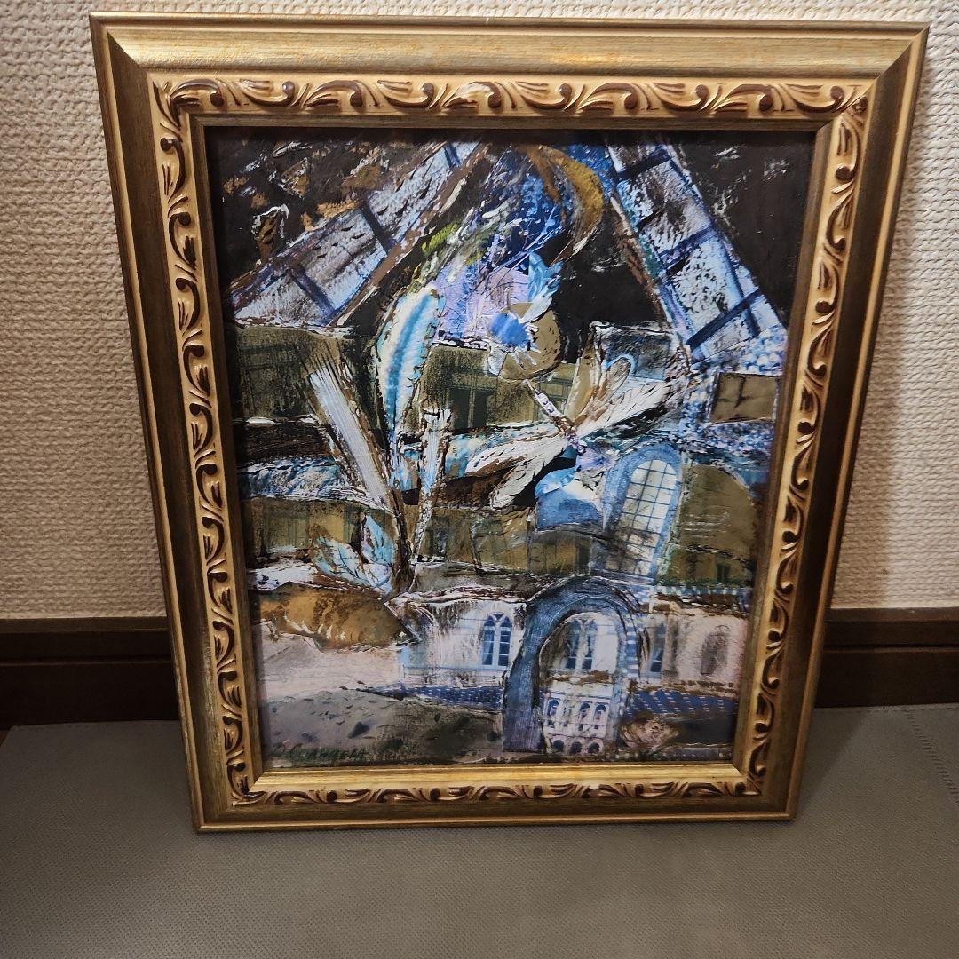 【希少品】OLGA SOLNTSEVA 油彩画 お正月の夜　ミクストメディア