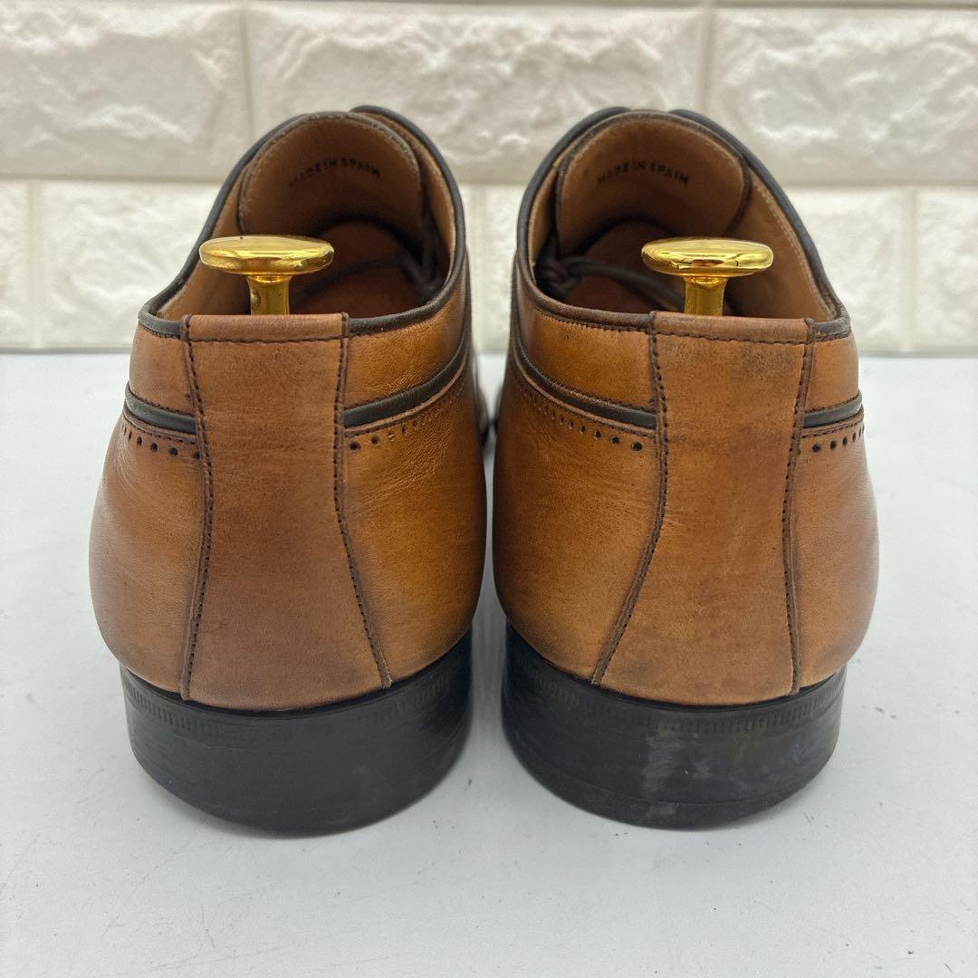 【良品】マグナーニ ビジネスシューズ メダリオン 44 プレーントゥ ブラウン